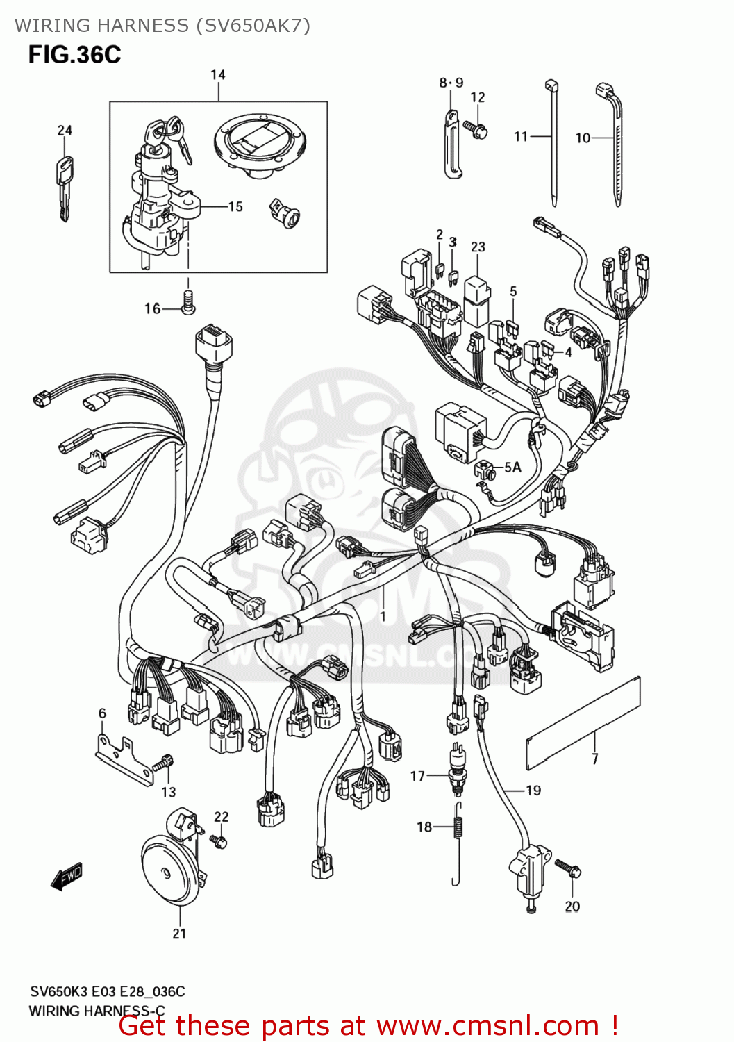 WIRING HARNESS (SV650AK7) SV650S 2004 (K4) USA (E03)