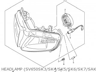 HEADLAMP (SV650SK3/SK4/SK5/SK6/SK7/SAK7) - SV650S 2004 (K4) USA (E03)