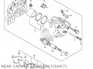 REAR CALIPER (SV650AK7/SAK7) - SV650S 2004 (K4) USA (E03)