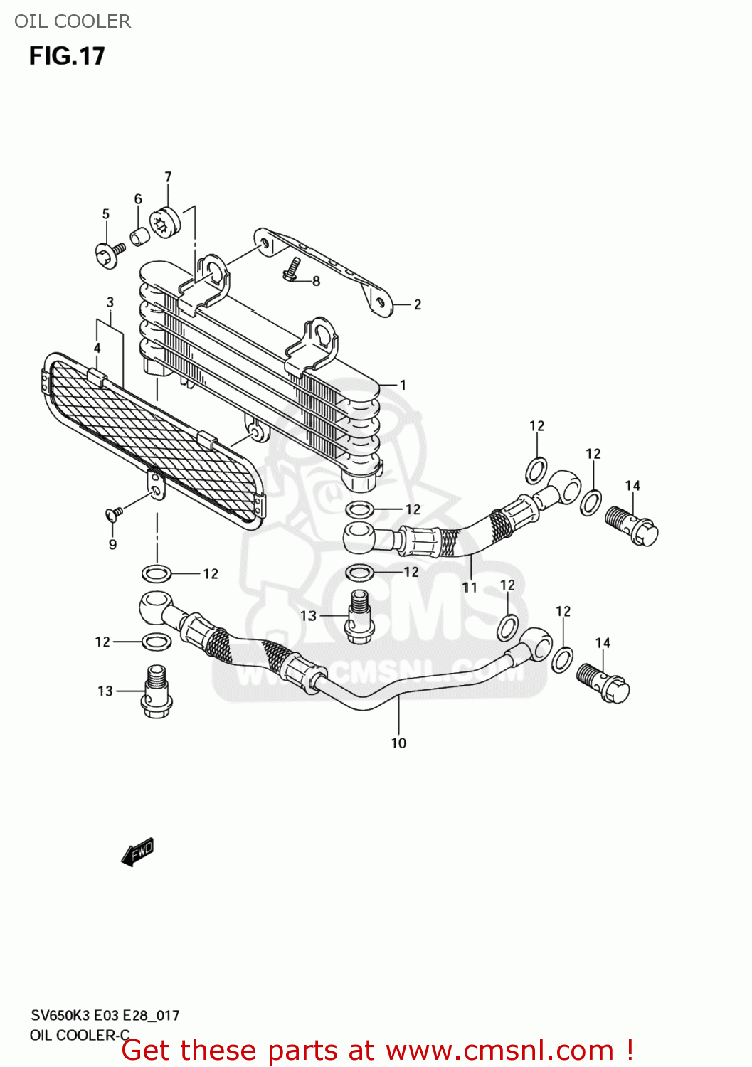 OIL COOLER SV650S 2005 (K5) USA (E03)