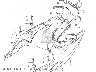 SEAT TAIL COVER (SV650SK3) - SV650S 2005 (K5) USA (E03)
