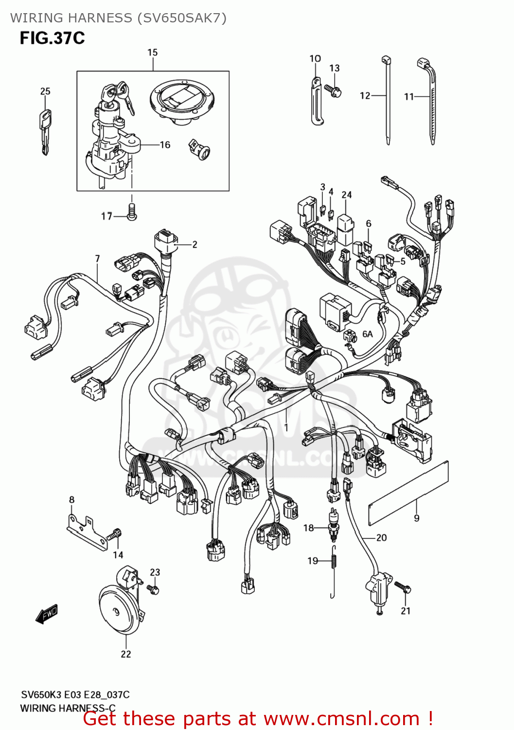 WIRING HARNESS (SV650SAK7) SV650S 2006 (K6) USA (E03)