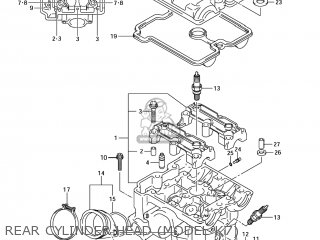 REAR CYLINDER HEAD (MODEL K7) - SV650S 2006 (K6) USA (E03)