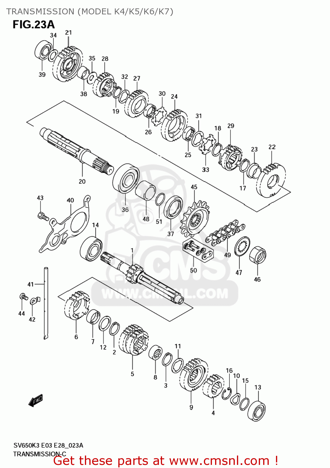 TRANSMISSION (MODEL K4/K5/K6/K7) SV650S 2007 (K7) USA (E03)