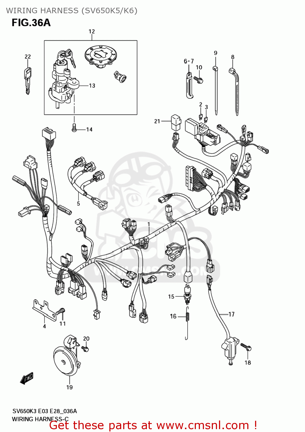 WIRING HARNESS (SV650K5/K6) SV650S 2007 (K7) USA (E03)