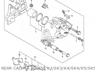 REAR CALIPER (SV650 K3/SK3/K4/SK4/K5/SK5/K6/SK6/K7/SK7) - SV650S 2007 (K7) USA (E03)