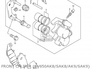 FRONT CALIPER (SV650AK8/SAK8/AK9/SAK9) - SV650S 2008 (K8) USA (E03)