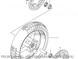 FRONT WHEEL (SV650AK8/SAK8/AK9/SAK9) - SV650S 2008 (K8) USA (E03)