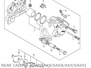 REAR CALIPER (SV650AK8/SAK8/AK9/SAK9) - SV650S 2008 (K8) USA (E03)