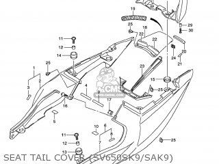 SEAT TAIL COVER (SV650SK9/SAK9) - SV650S 2008 (K8) USA (E03)