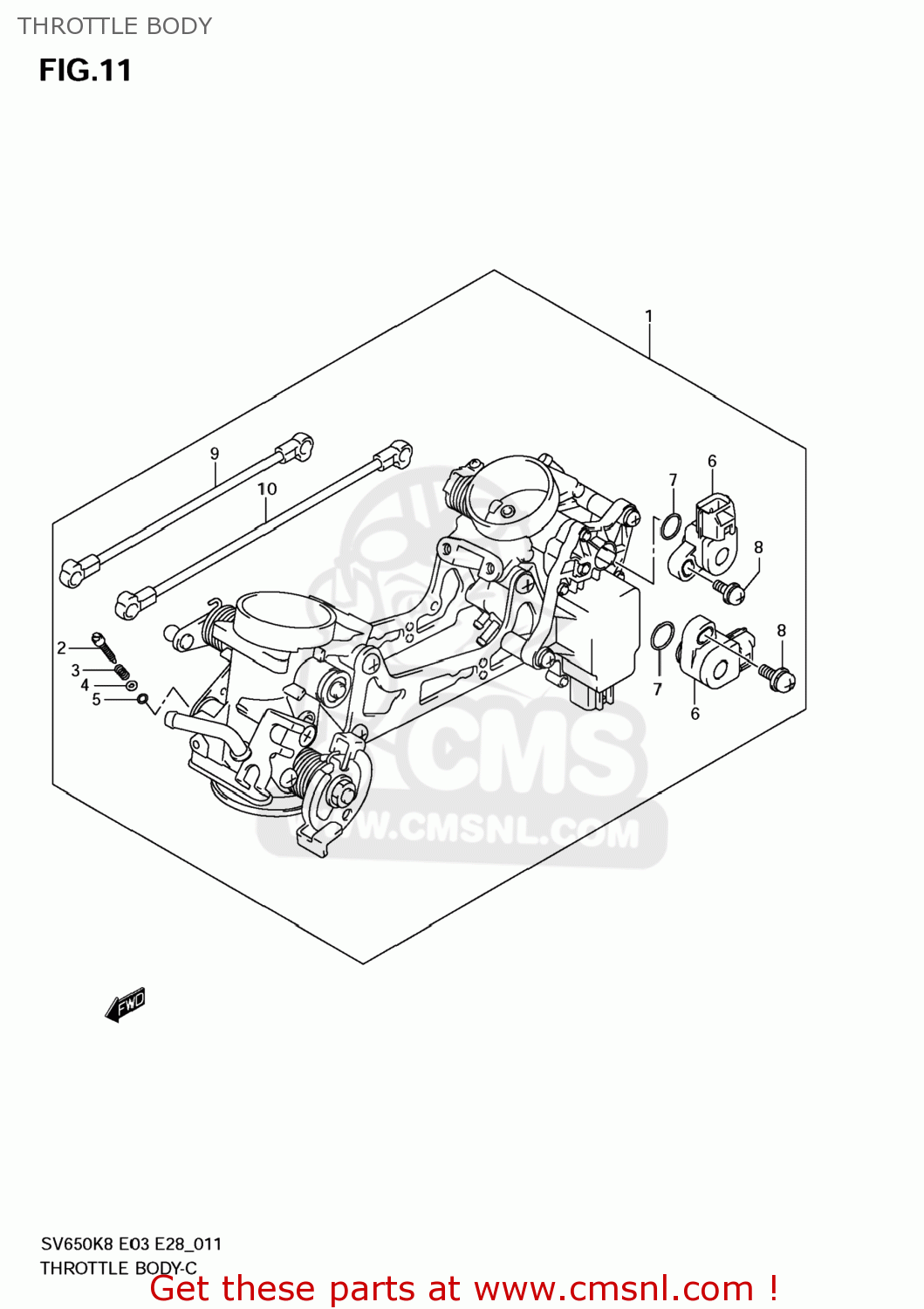THROTTLE BODY SV650S 2009 (K9) USA (E03)