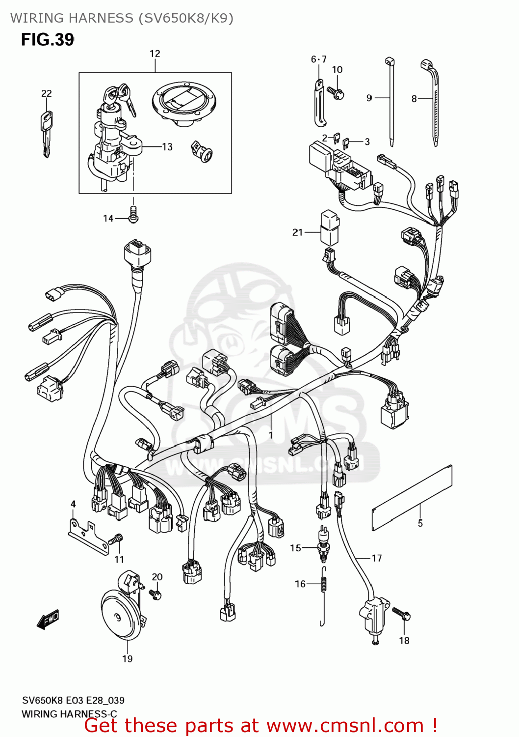 WIRING HARNESS (SV650K8/K9) SV650S 2009 (K9) USA (E03)