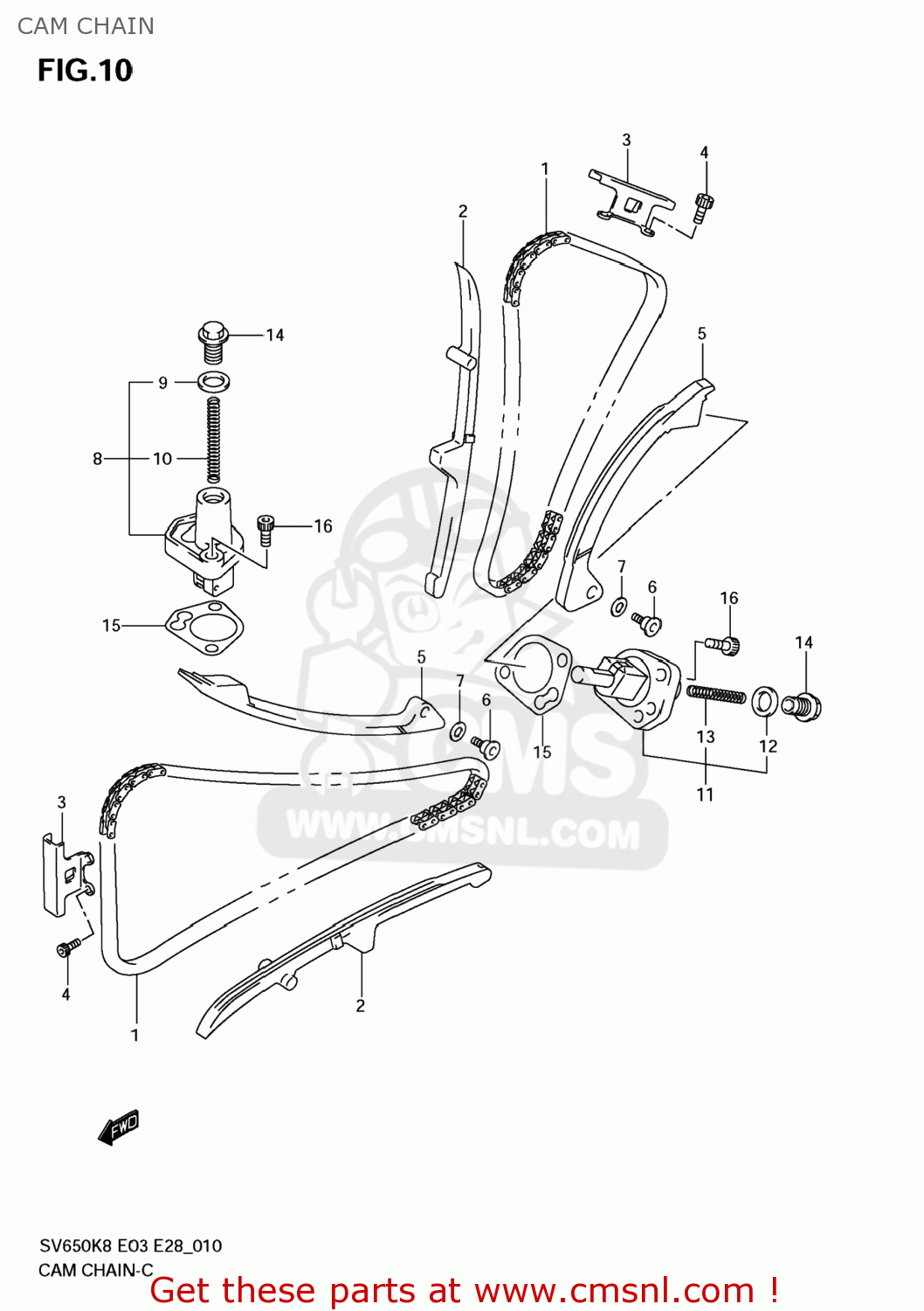 CAM CHAIN SV650SF 2008 (K8) USA (E03)