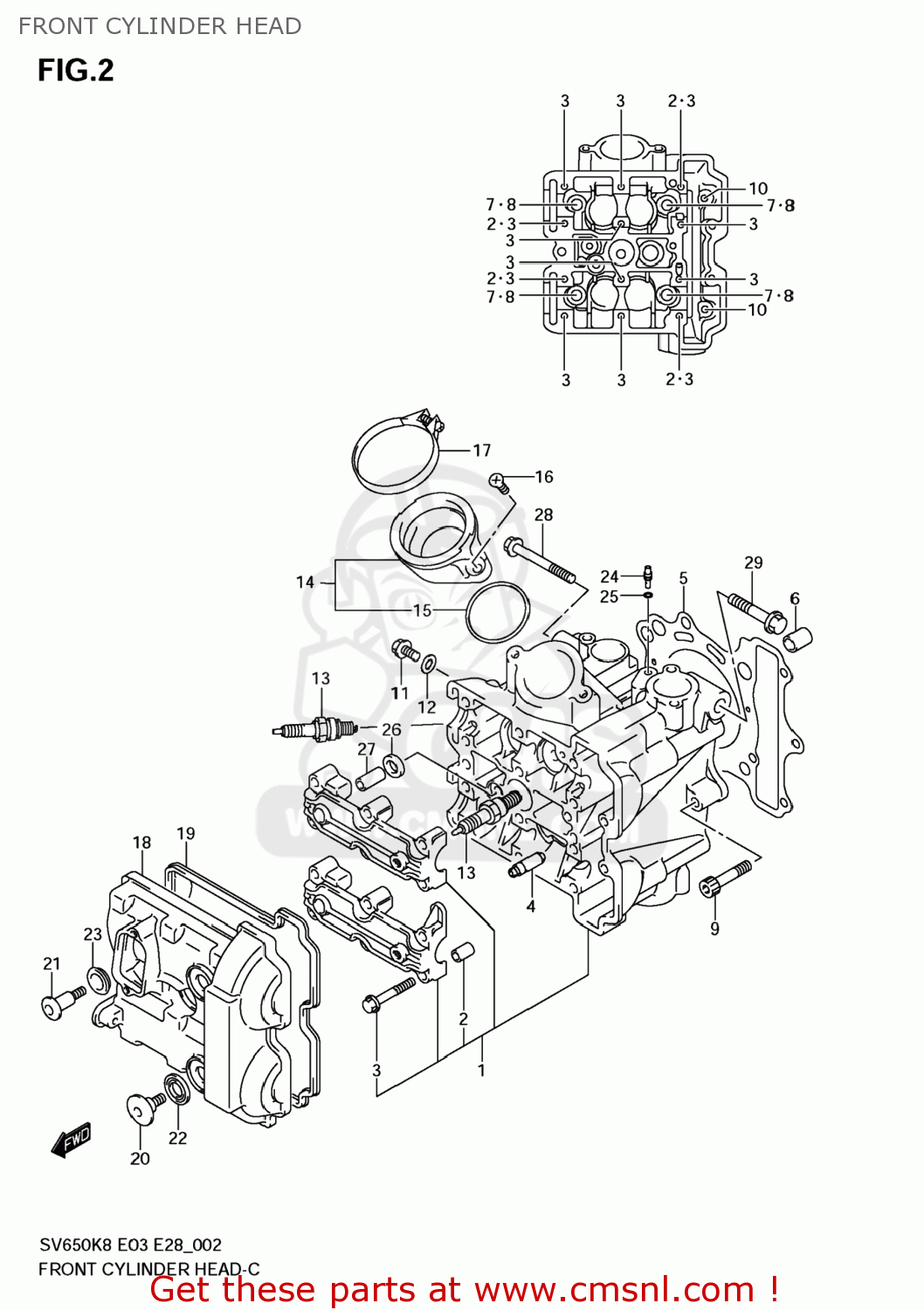 FRONT CYLINDER HEAD SV650SF 2009 (K9) USA (E03)