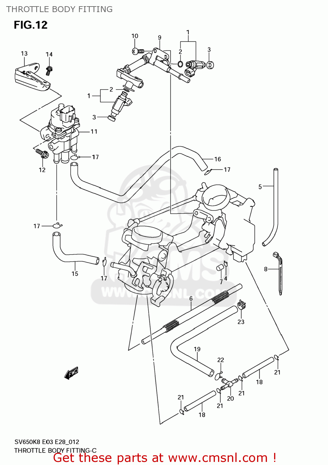 THROTTLE BODY FITTING SV650SF 2009 (K9) USA (E03)