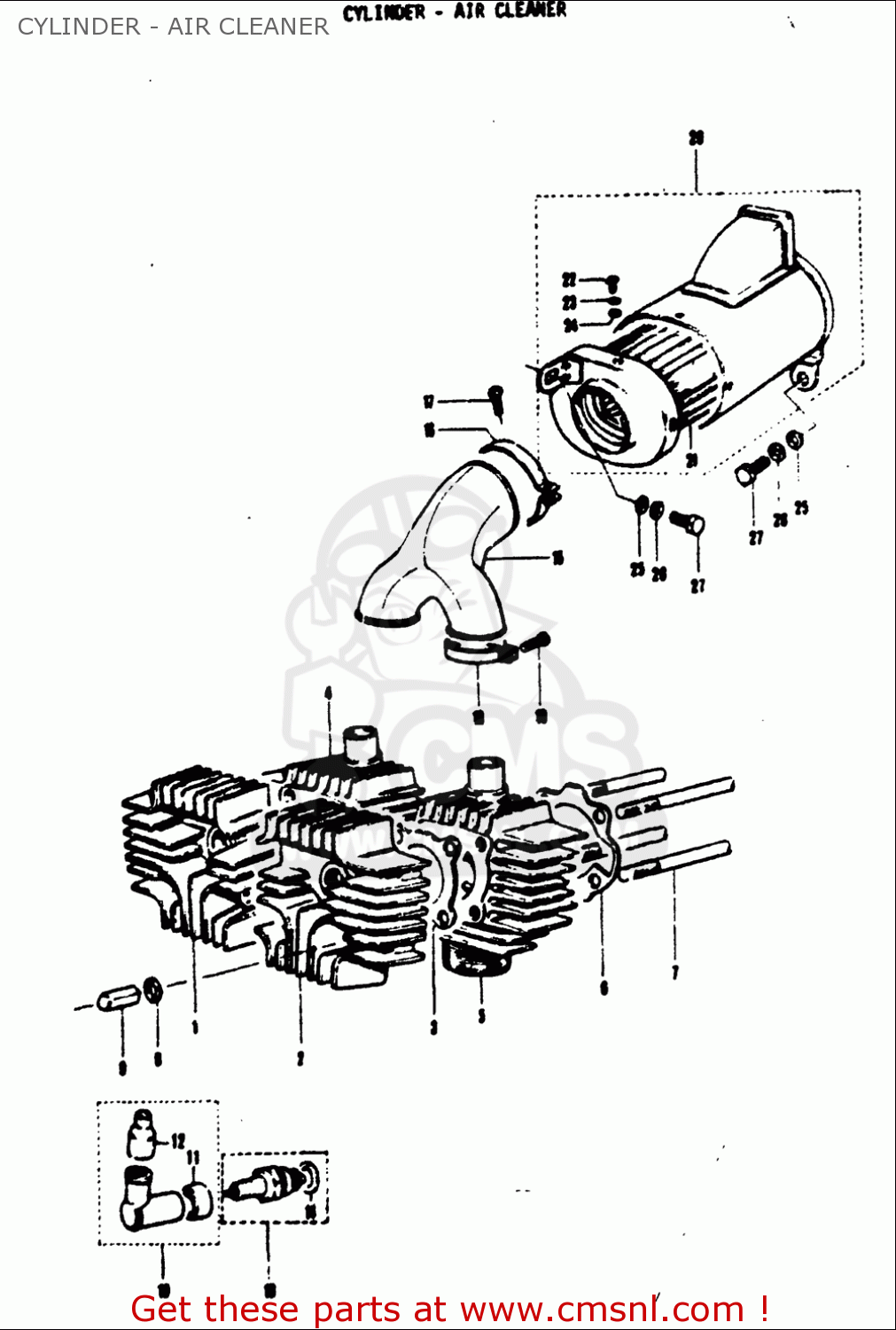 CYLINDER - AIR CLEANER T125II 1971 (R) USA (E03)