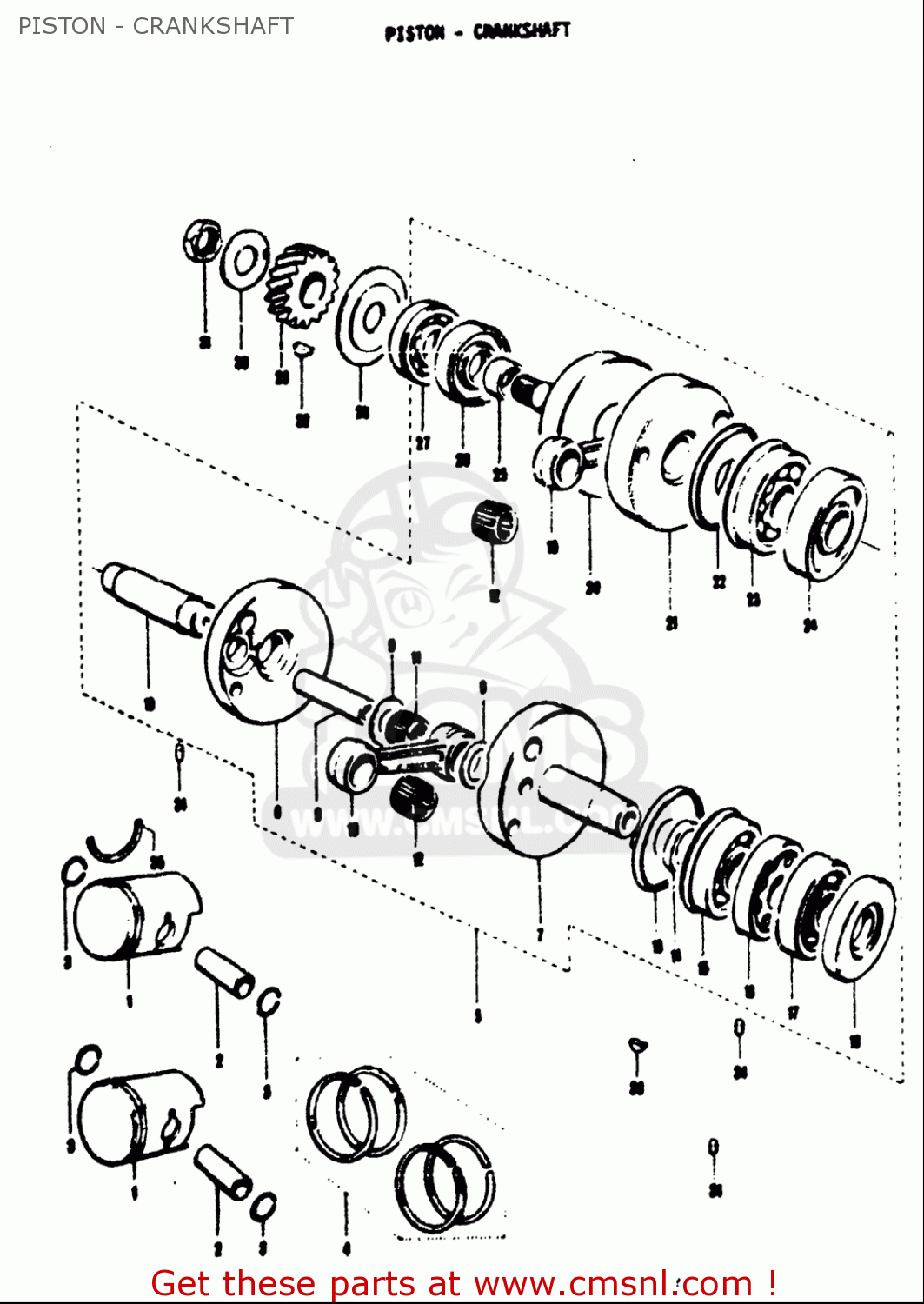 PISTON - CRANKSHAFT T125II 1971 (R) USA (E03)
