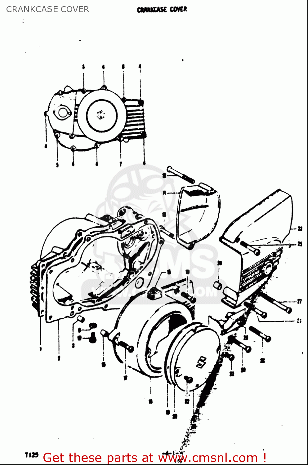 CRANKCASE COVER T125II 1971 (R) USA (E03)