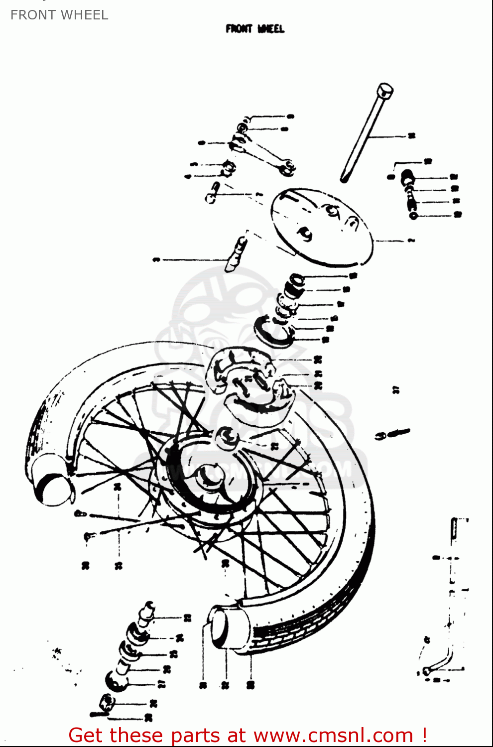 FRONT WHEEL T125II 1971 (R) USA (E03)