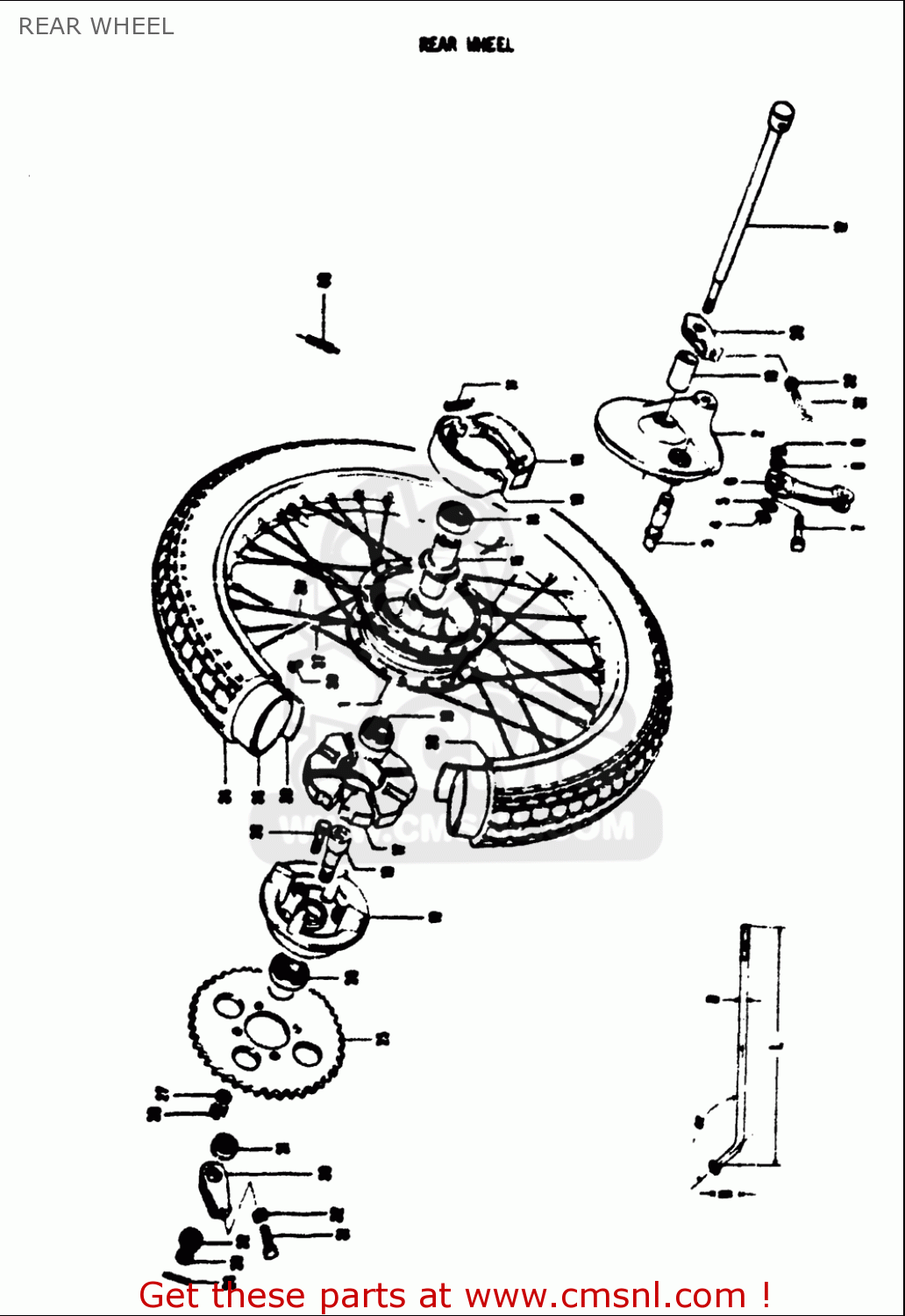 REAR WHEEL T125II 1971 (R) USA (E03)