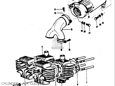 CYLINDER - AIR CLEANER - T125II 1971 (R) USA (E03)