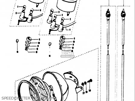 SPEEDOMETER - HEADLAMP - T125II 1971 (R) USA (E03)