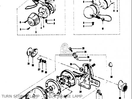 TURN SIGNAL LAMP - TAIL / BRAKE LAMP - T125II 1971 (R) USA (E03)