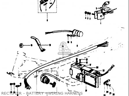 RECTIFIER - BATTERY - WIRING HARNESS - T125II 1971 (R) USA (E03)