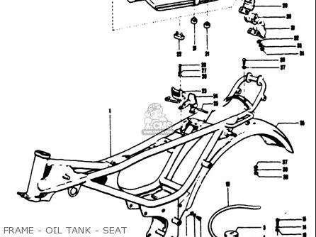FRAME - OIL TANK - SEAT - T125II 1971 (R) USA (E03)