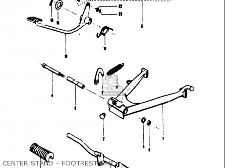 CENTER STAND - FOOTREST BAR - T125II 1971 (R) USA (E03)