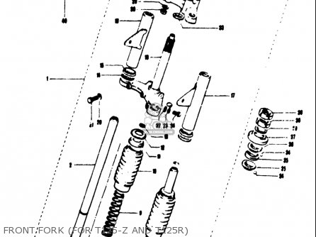 FRONT FORK (FOR T125-Z AND T125R) - T125II 1971 (R) USA (E03)