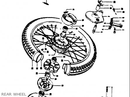 REAR WHEEL - T125II 1971 (R) USA (E03)