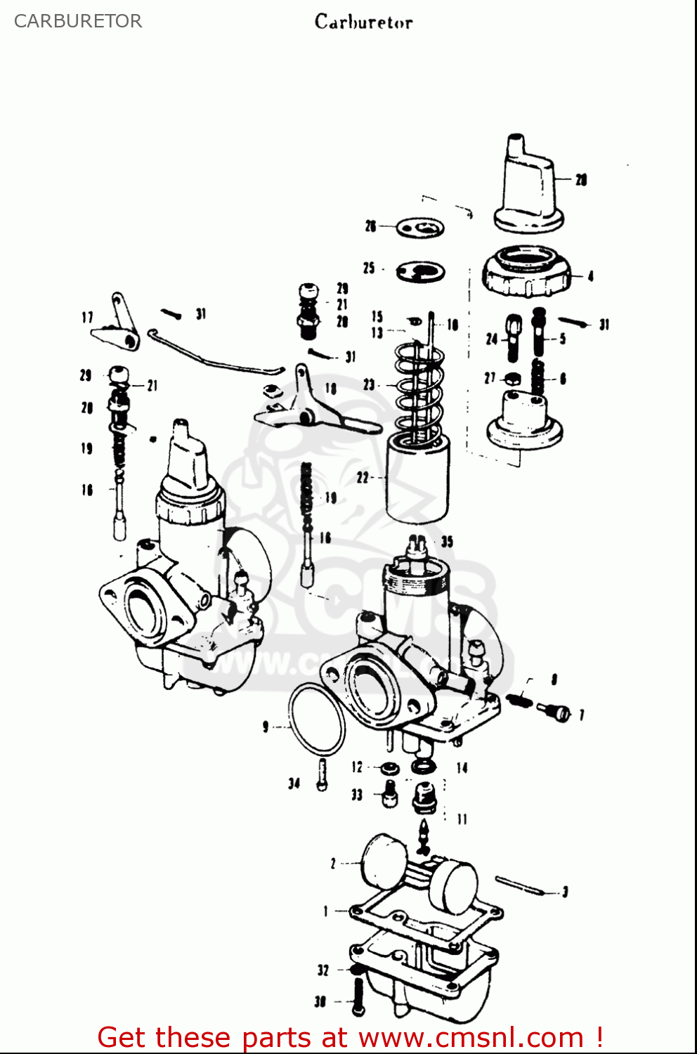 Suzuki T20 Tc250 1969 Usa (e03) Carburetor - schematic partsfiche