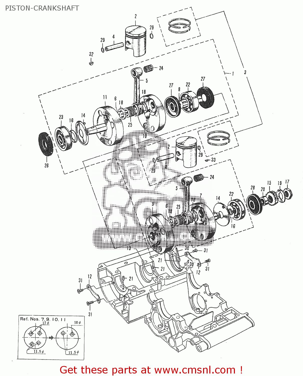 PISTON-CRANKSHAFT T20 TC250 SCRAMBLER 1965-1969 GENERAL EXPORT