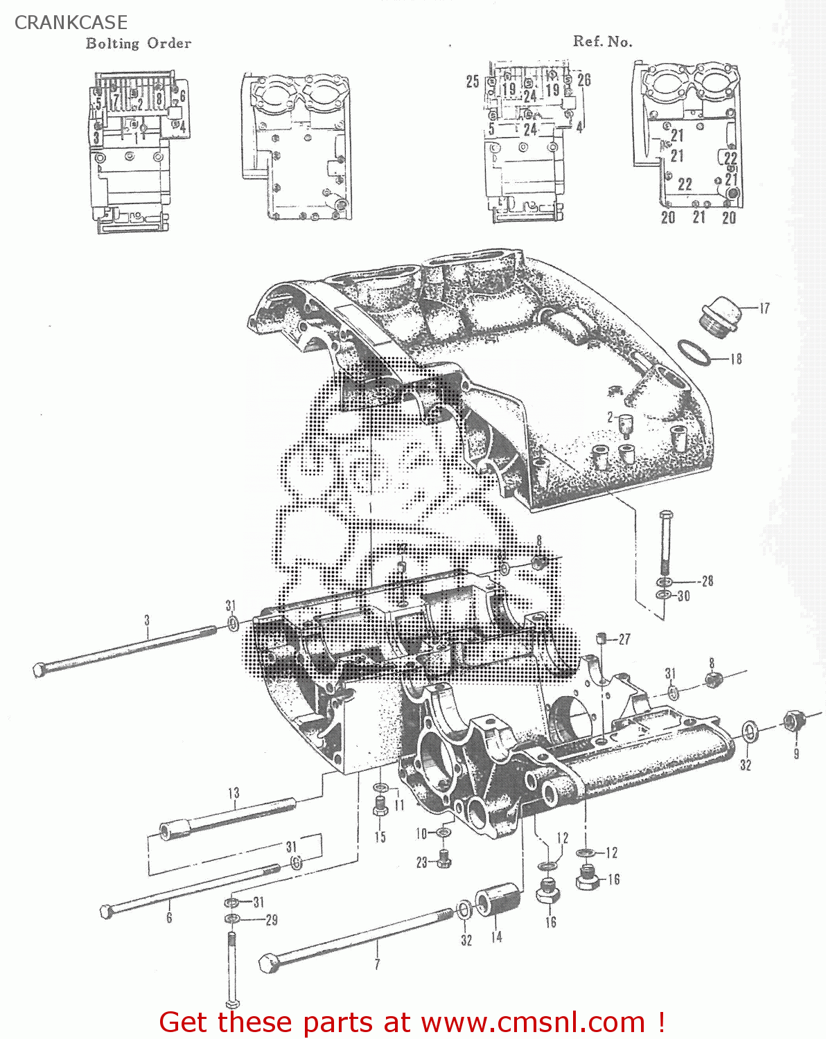 CRANKCASE T20 TC250 SCRAMBLER 1965-1969 GENERAL EXPORT