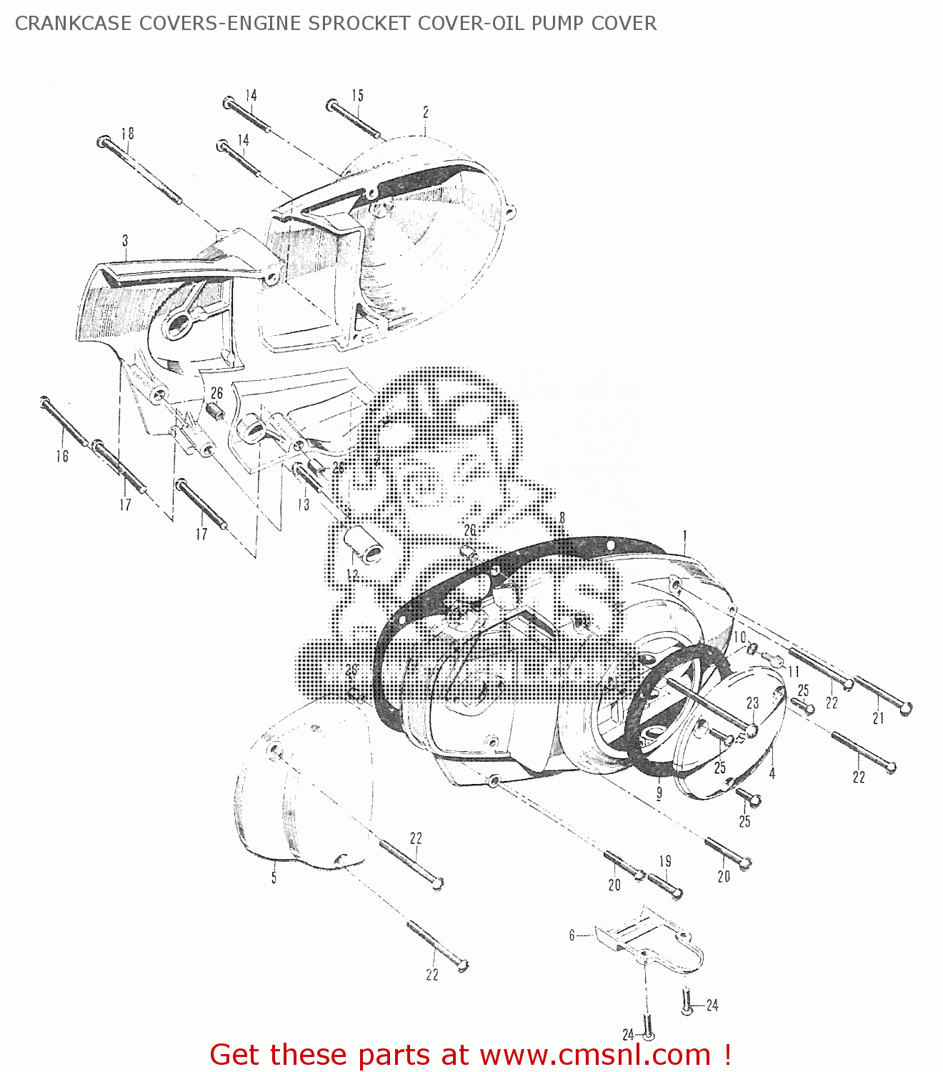 CRANKCASE COVERS-ENGINE SPROCKET COVER-OIL PUMP COVER T20 TC250 SCRAMBLER 1965-1969 GENERAL EXPORT