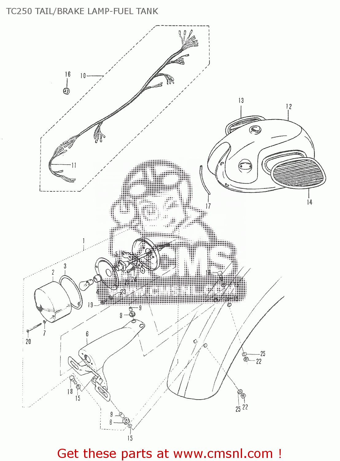 TC250 TAIL/BRAKE LAMP-FUEL TANK T20 TC250 SCRAMBLER 1965-1969 GENERAL EXPORT