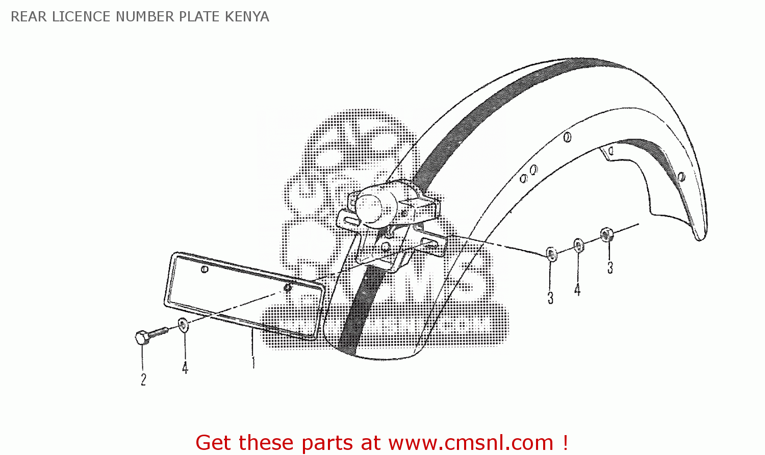 REAR LICENCE NUMBER PLATE KENYA T20 TC250 SCRAMBLER 1965-1969 GENERAL EXPORT
