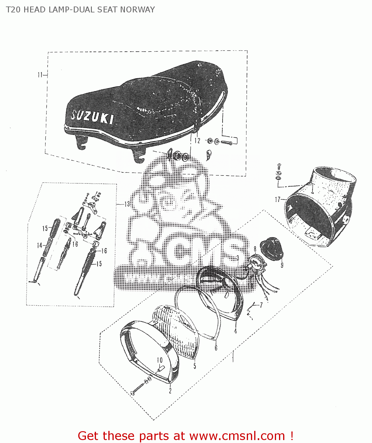 T20 HEAD LAMP-DUAL SEAT NORWAY T20 TC250 SCRAMBLER 1965-1969 GENERAL EXPORT