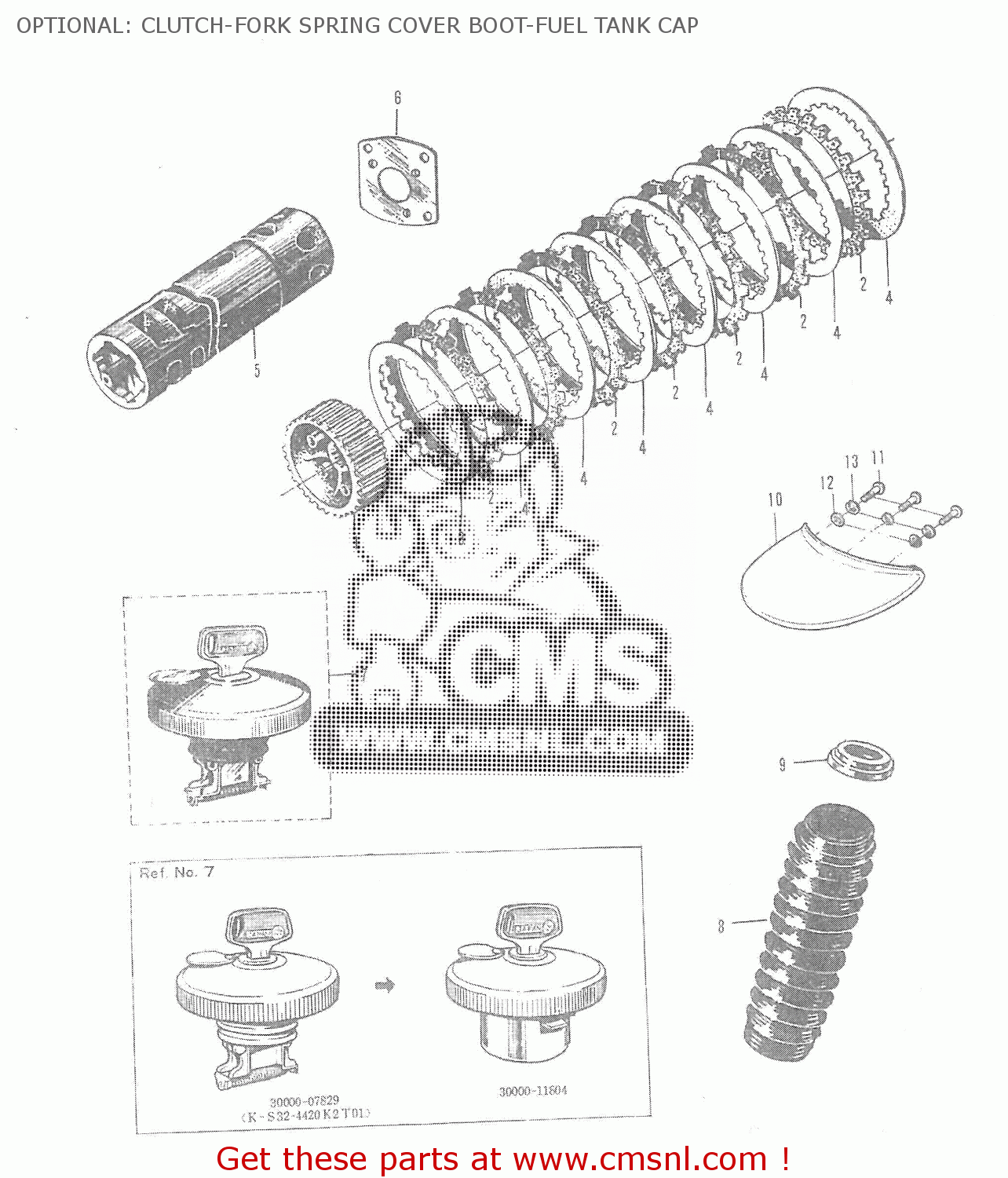 OPTIONAL: CLUTCH-FORK SPRING COVER BOOT-FUEL TANK CAP T20 TC250 SCRAMBLER 1965-1969 GENERAL EXPORT