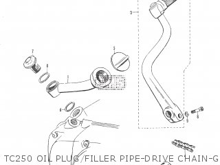 TC250 OIL PLUG/FILLER PIPE-DRIVE CHAIN-GEAR SHIFTING-KICKSTART - T20 TC250 SCRAMBLER 1965-1969 GENERAL EXPORT