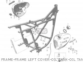 FRAME-FRAME LEFT COVER-OIL TANK-OIL TANK OUTLET-AIR INFLATOR - T20 TC250 SCRAMBLER 1965-1969 GENERAL EXPORT