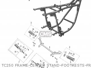 TC250 FRAME-CENTER STAND-FOOTRESTS-FRAME LEFT COVER - T20 TC250 SCRAMBLER 1965-1969 GENERAL EXPORT