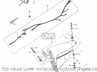 T20 HEAD LAMP HOUSING- WIRING HARNESS- GERMANY - T20 TC250 SCRAMBLER 1965-1969 GENERAL EXPORT