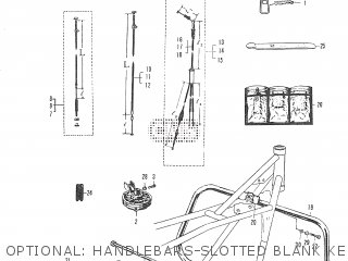 OPTIONAL: HANDLEBARS-SLOTTED BLANK KEYS-INNER TUBE REPAIRING TOO - T20 TC250 SCRAMBLER 1965-1969 GENERAL EXPORT