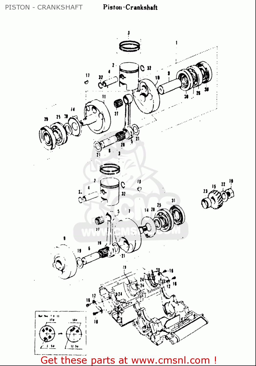 PISTON - CRANKSHAFT T20 TC250 SCRAMBLER 1969 USA (E03)