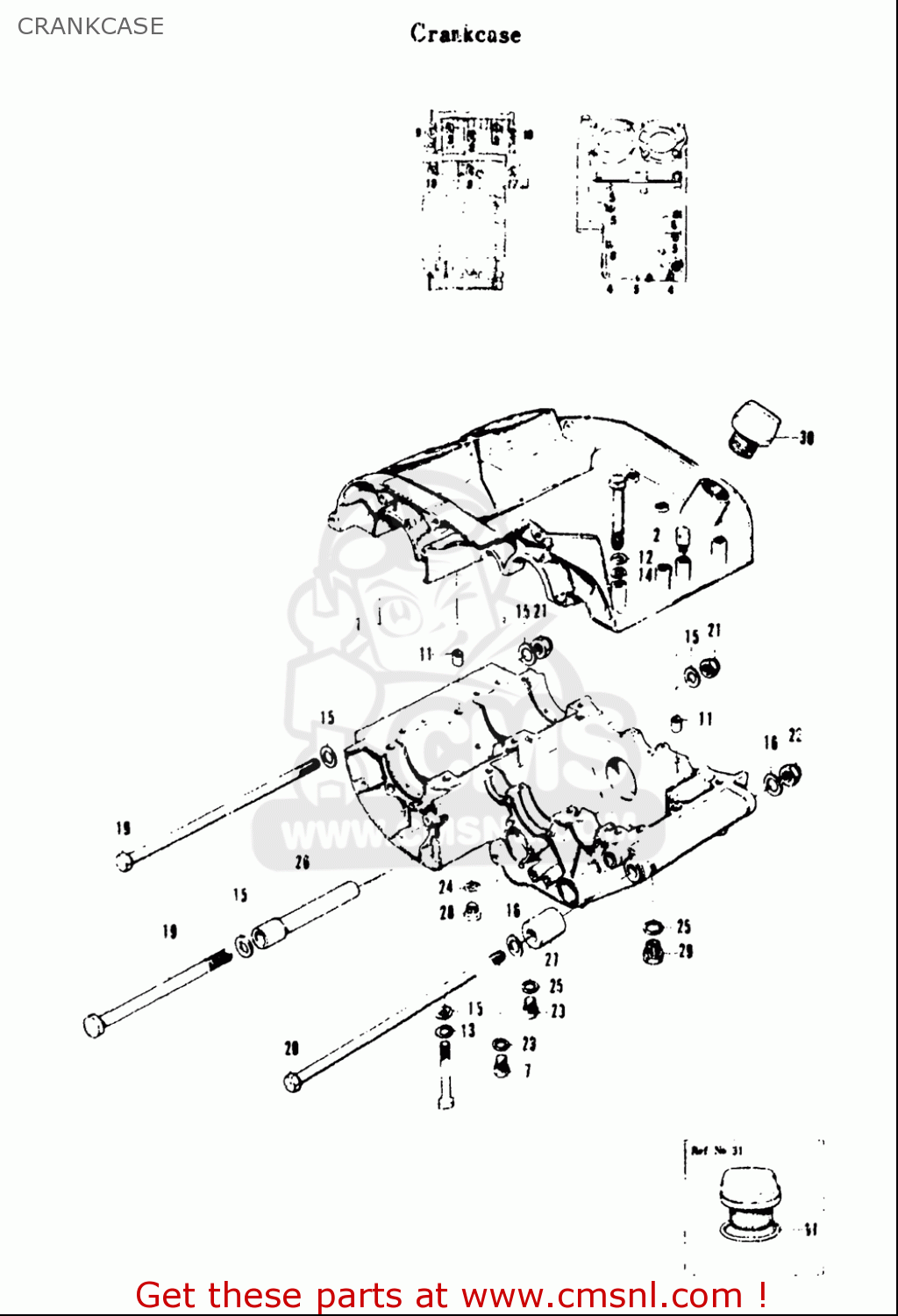 CRANKCASE T20 TC250 SCRAMBLER 1969 USA (E03)