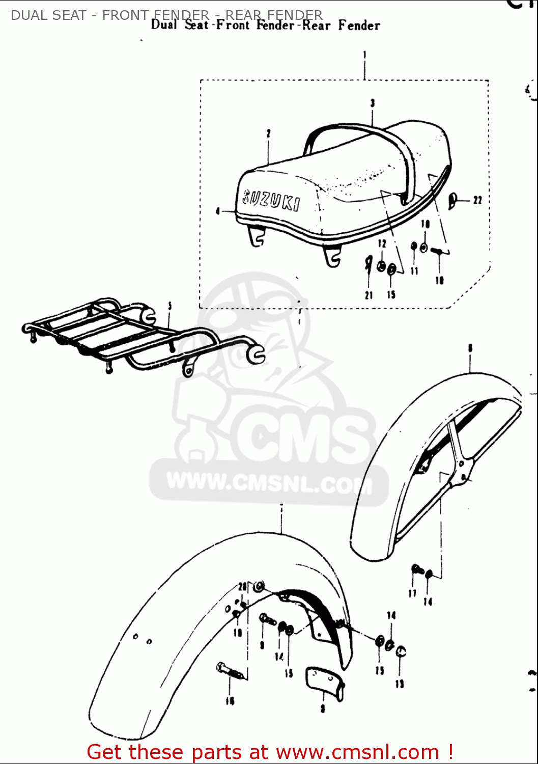 DUAL SEAT - FRONT FENDER - REAR FENDER T20 TC250 SCRAMBLER 1969 USA (E03)