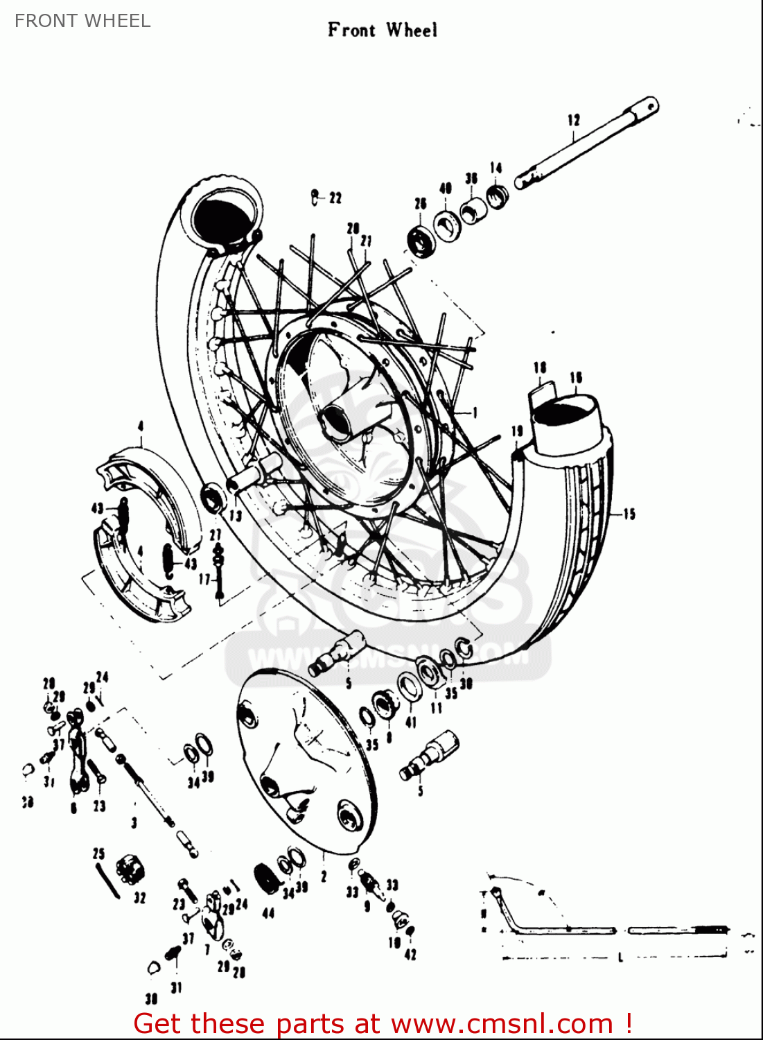 FRONT WHEEL T20 TC250 SCRAMBLER 1969 USA (E03)