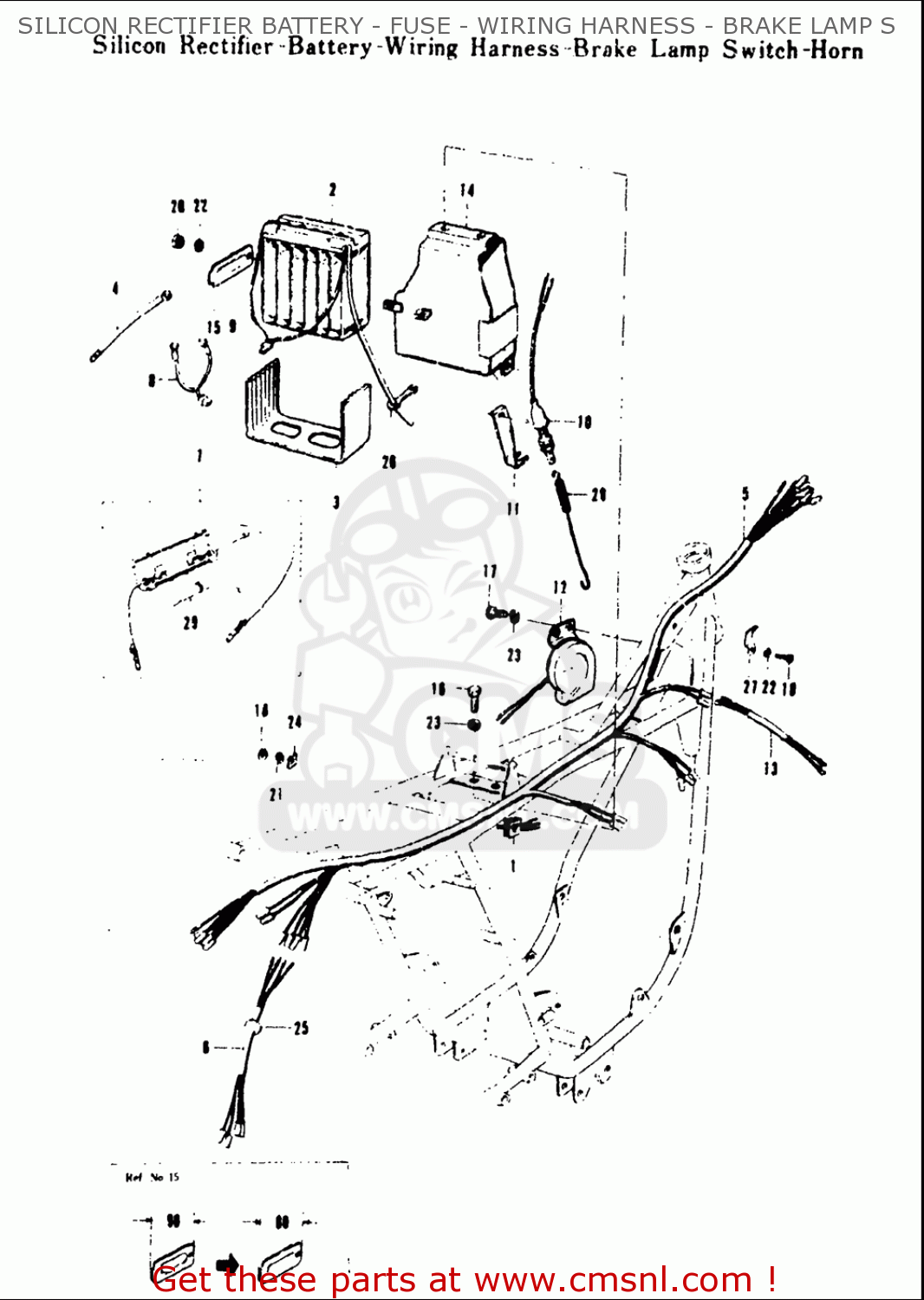 SILICON RECTIFIER BATTERY - FUSE - WIRING HARNESS - BRAKE LAMP S T20 TC250 SCRAMBLER 1969 USA (E03)